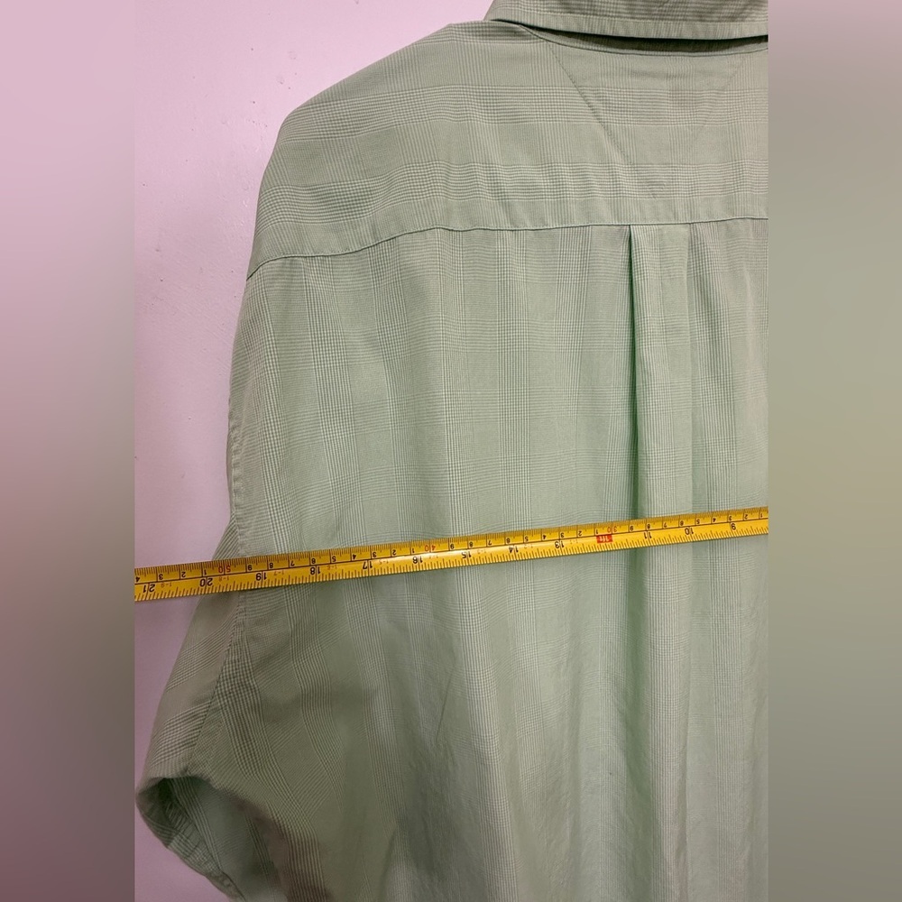 Tommy Hilfiger Golf Men XL Green Button Down Shirt Long Sleeve Cotton - Picture 6 of 9